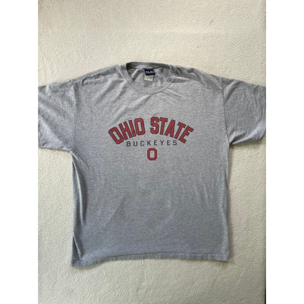 Old Varsity Brand Mens Large T-Shirt Gray Ohio State Buckeyes Block O NCAA Tee